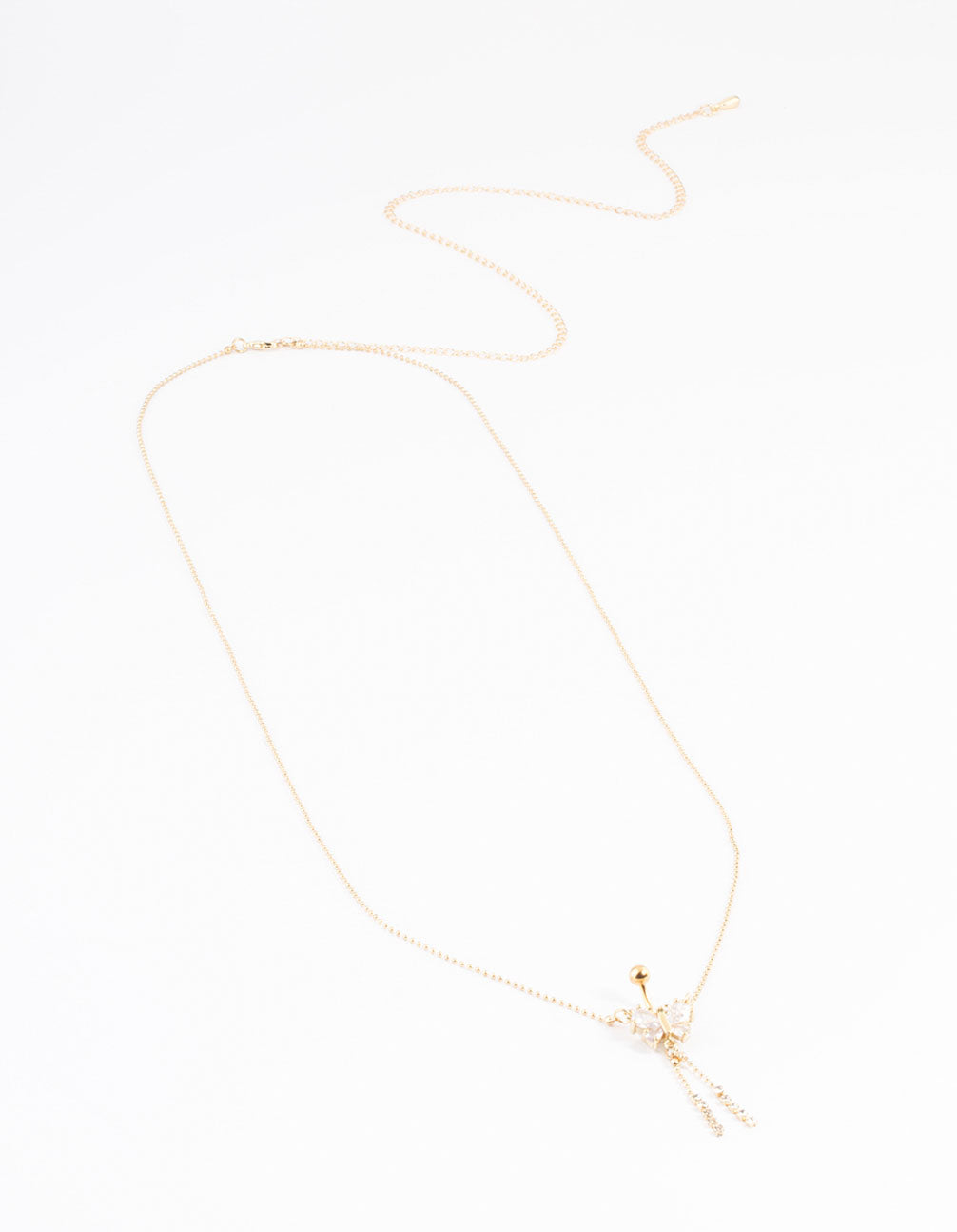 Gold Plated Surgical Steel Diamante Butterfly Belly Chain