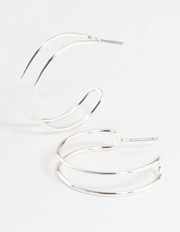 Silver Wire Double Hoop Earrings - link has visual effect only