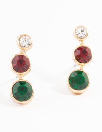 Gold Graduated Crawler Stud Earrings - link has visual effect only