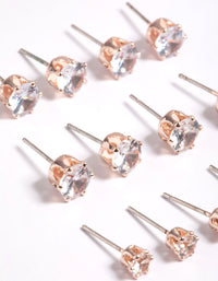 Rose Gold Classic Diamante Studs 8-Pack - link has visual effect only