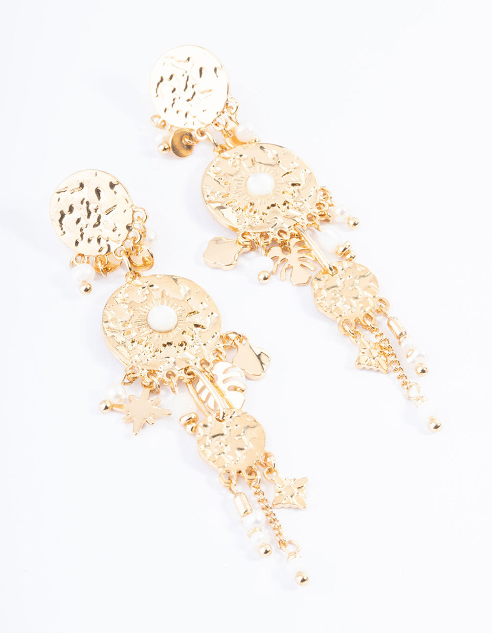 Gold Plated Statement Boho Freshwater Pearl Earrings