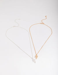 Mixed Metal Diamante Wiggle Snake Necklace Pack - link has visual effect only
