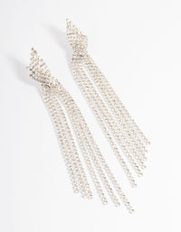 Silver Statement Strand Twist Drop Earrings - link has visual effect only