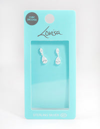 Sterling Silver Cubic Zirconia Marquise & Pear Drop Earrings - link has visual effect only