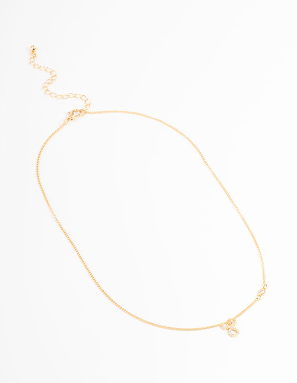 Gold Plated Taurus Necklace with Cubic Zirconia Pendant