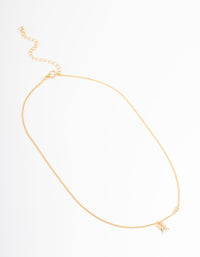 Gold Plated Pisces Necklace with Cubic Zirconia Pendant - link has visual effect only