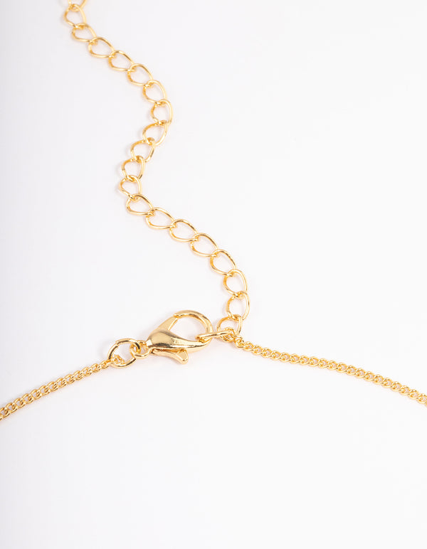 Gold Plated Capricorn Necklace With Cubic Zirconia Pendant