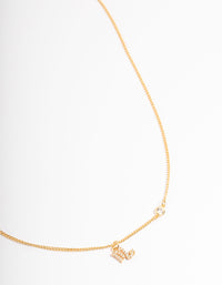 Gold Plated Scorpio Necklace With Cubic Zirconia Pendant - link has visual effect only