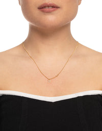 Gold Plated Gemini Necklace With Cubic Zirconia Pendant - link has visual effect only
