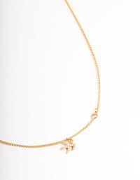 Gold Plated Sagittarius Necklace With Cubic Zirconia Pendant - link has visual effect only