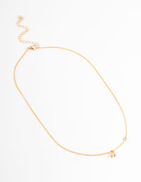 Gold Plated Sagittarius Necklace With Cubic Zirconia Pendant - link has visual effect only
