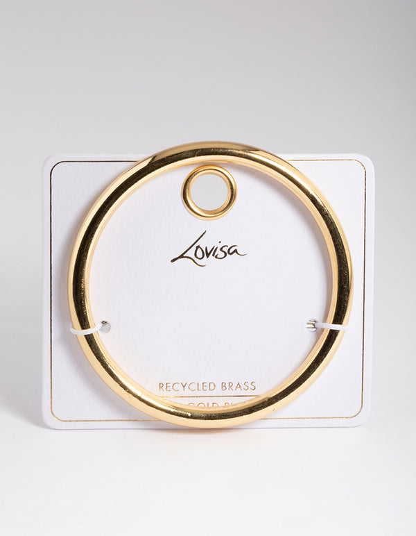 Gold Plated Brass Round Chunky Bangle