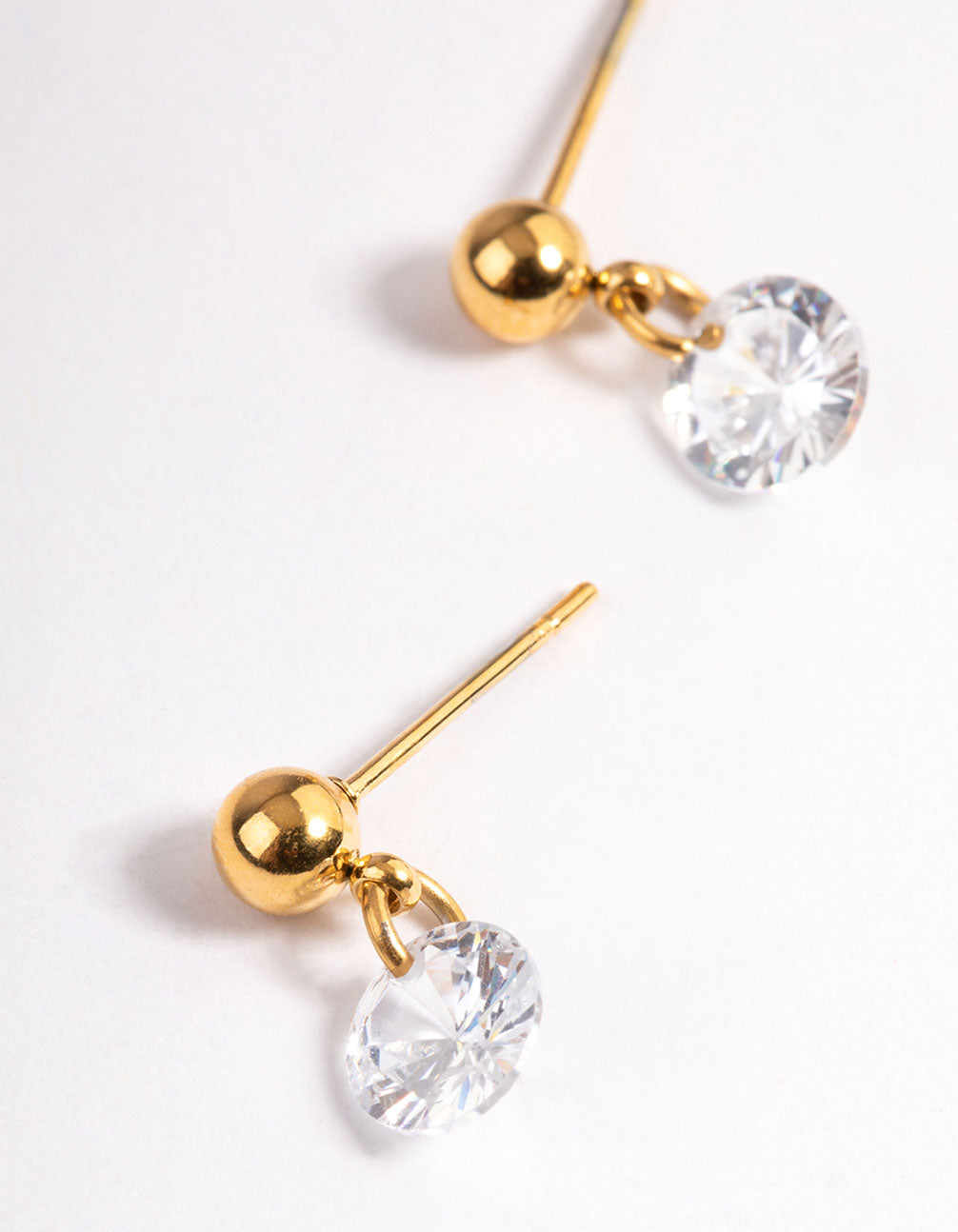 Gold Plated Cubic Zirconia Floating Drop Earrings