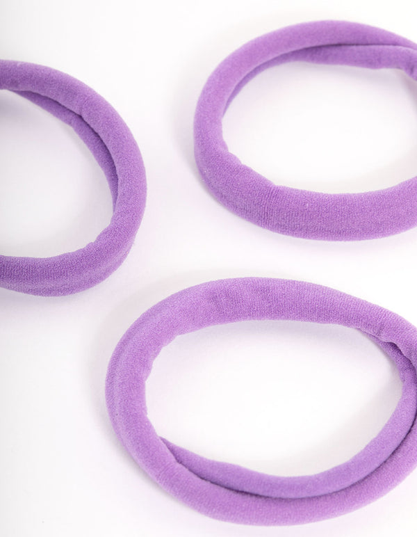 Purple Fabric Hair Tie Pack