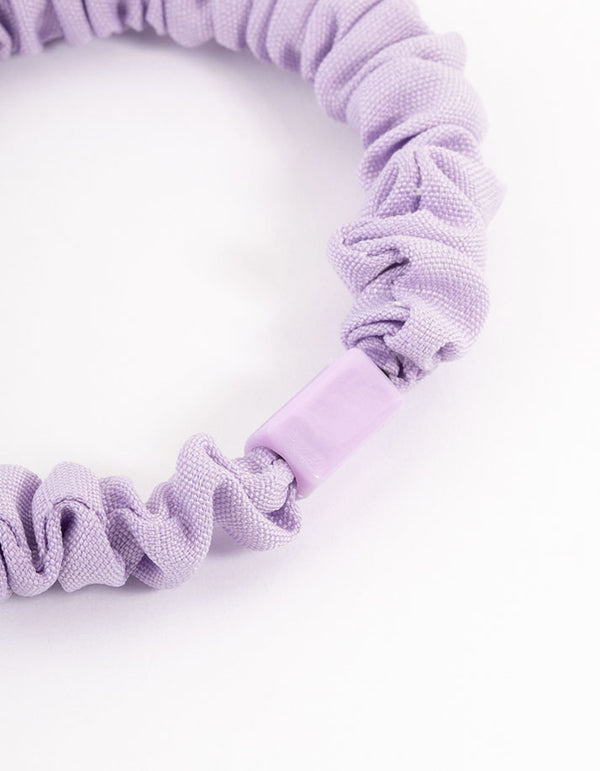 Purple Fabric Clamp Thin Scrunchie