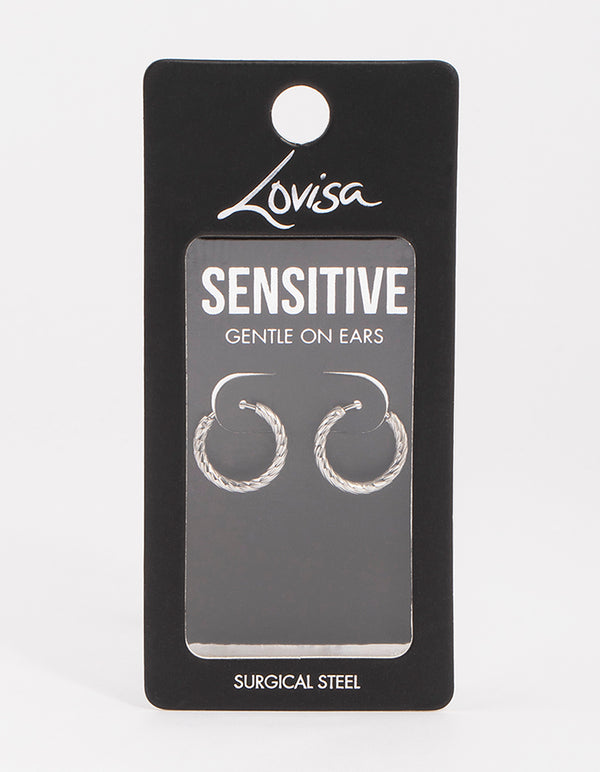 Surgical Steel Twist Hoop Earrings