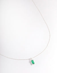 Sterling Silver Cubic Zirconia Emerald Cut Pendant Necklace - link has visual effect only