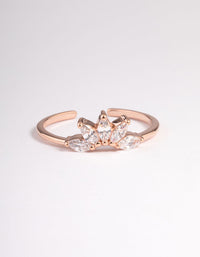 Rose Gold Sterling Plated Fan Diamante Nest Ring - link has visual effect only