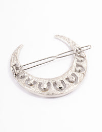 Silver Mixed Diamante Crescent Hair Clips - link has visual effect only