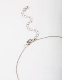 Silver Cubic Zirconia Emerald Cut Necklace & Stud Earrings Set - link has visual effect only