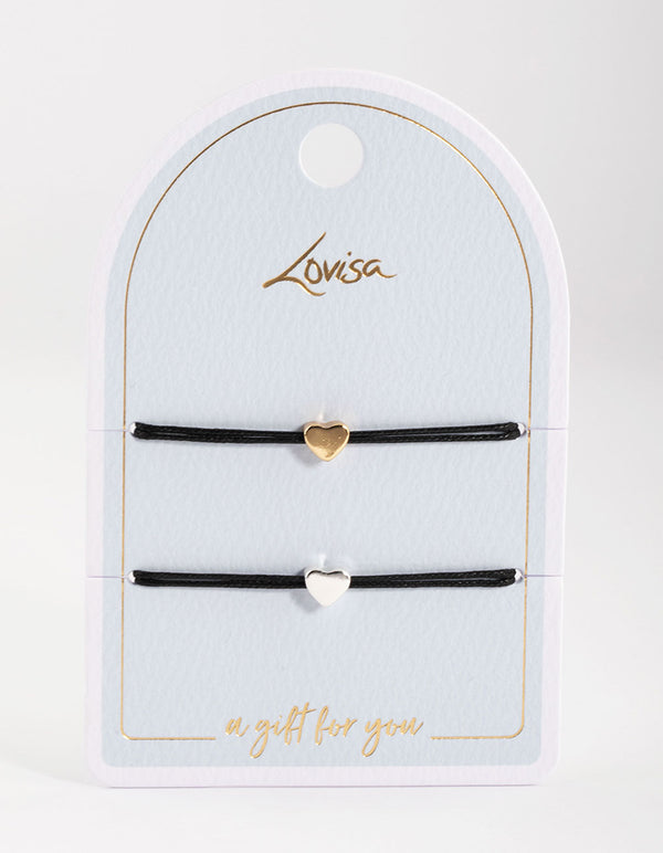 Silver Cord Heart Bracelet Pack