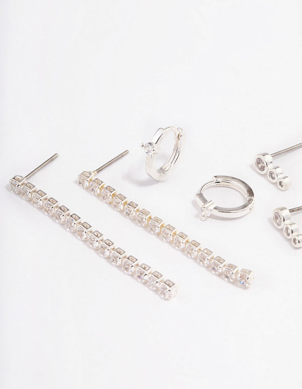 Silver Plated Cupchain Drop Earrings Pack
