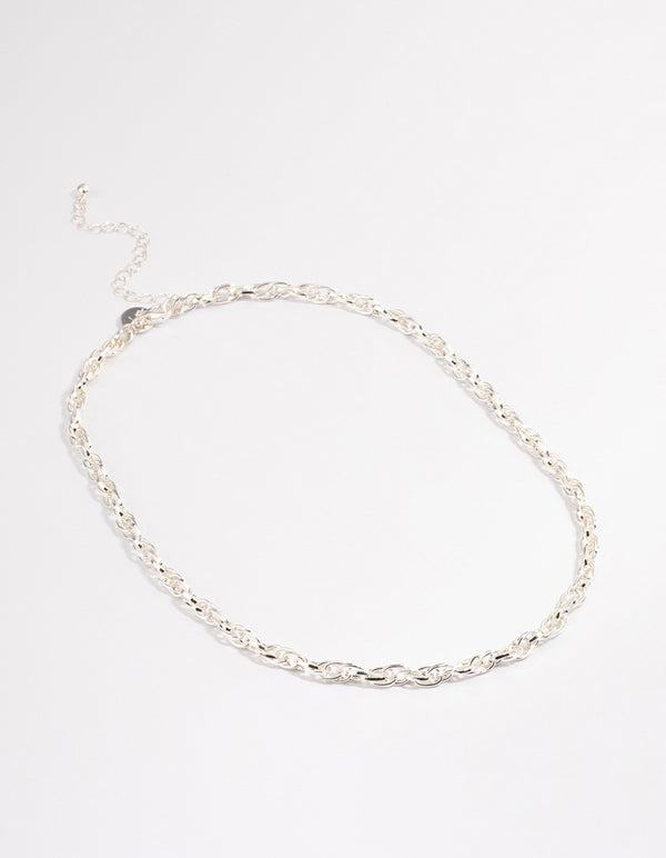 Silver Intertwined Chain Necklace