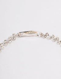 Silver Double Dangle Diamante Petal Tennis Bracelet - link has visual effect only