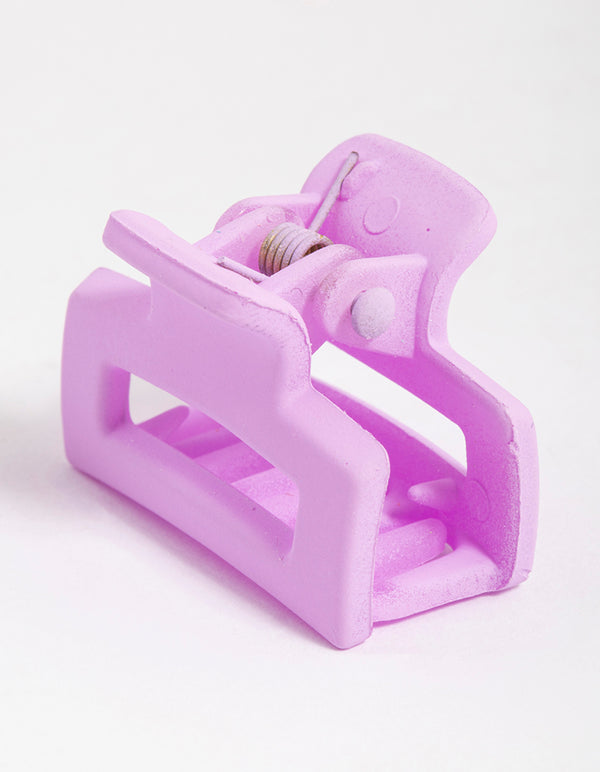 Purple Mini Rectangle Claw Clip