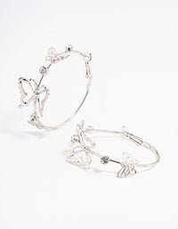 Silver Butterfly Hoop Earrings - link has visual effect only