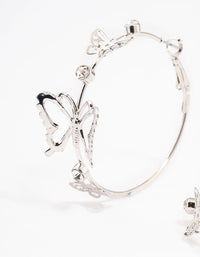 Silver Butterfly Hoop Earrings - link has visual effect only