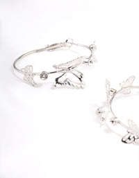 Silver Butterfly Hoop Earrings - link has visual effect only