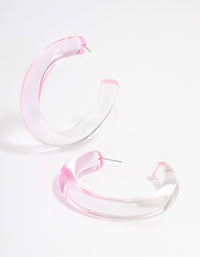Plastic Pink Ombre Hoop Earrings - link has visual effect only