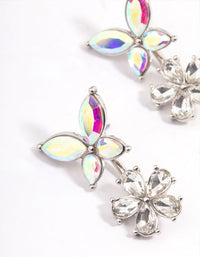 Silver Crystal Flower Wrap Earrings - link has visual effect only