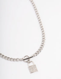 Silver Locket Pendant Necklace - link has visual effect only