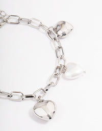 Silver Puffy Heart Bracelet - link has visual effect only