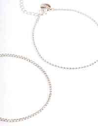 Silver Puffy Heart Multi Anklet - link has visual effect only