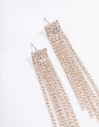 Rose Gold Straight Five Strang Drop Earrings - link has visual effect only
