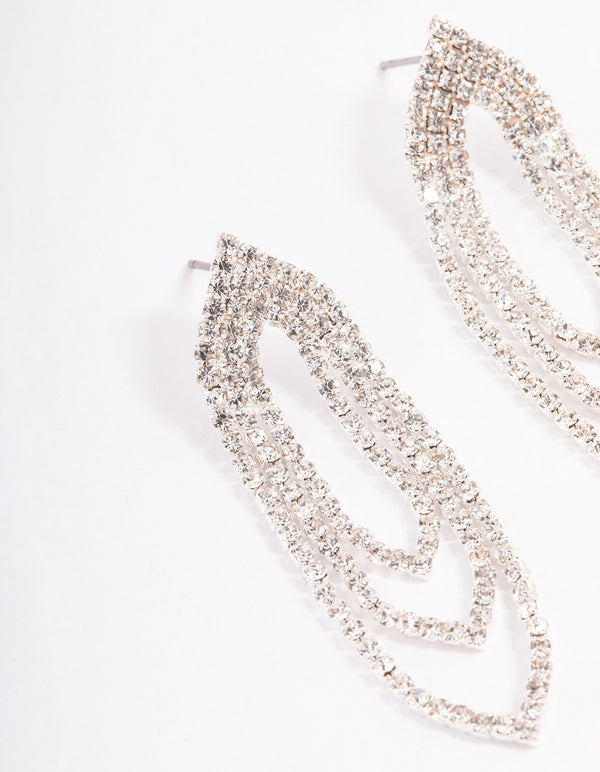 Silver Mini Oval Cupchain Earrings