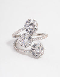 Silver Round Three Tier Ring - link has visual effect only
