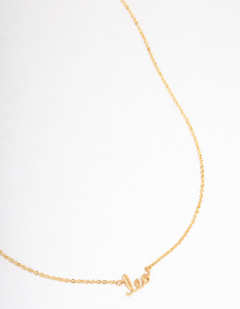 Gold Plated Leo Script Pendant Necklace C09A Necklaces