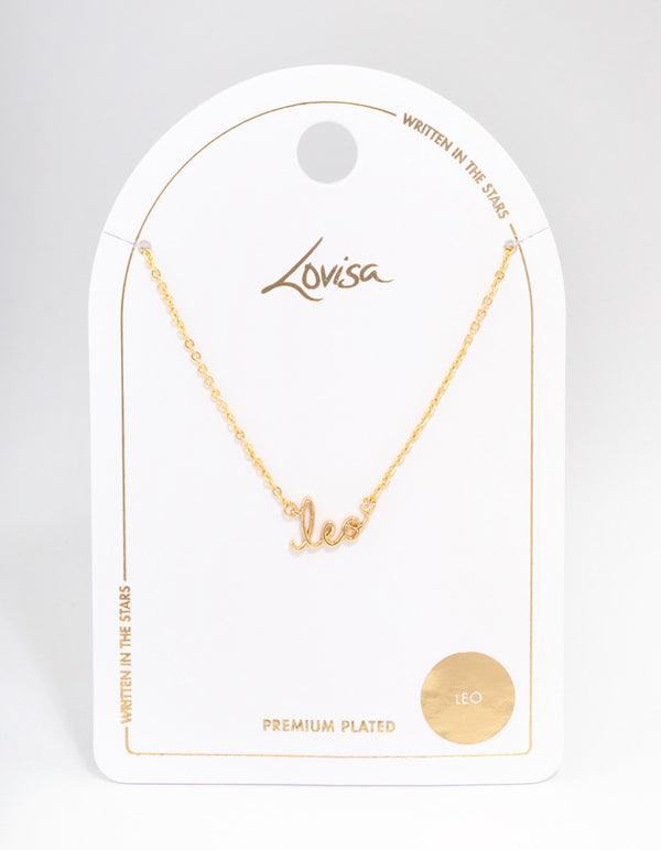 Gold Chain Necklace Zales Name Earrings Gold Plated Leo Script