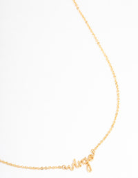 Gold Plated Virgo Script Pendant Necklace - link has visual effect only