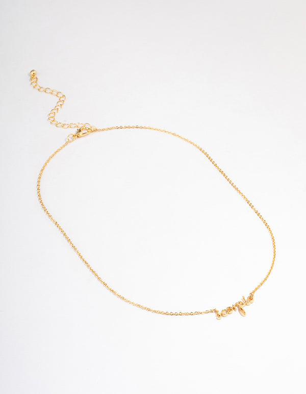 Gold Plated Scorpio Script Pendant Necklace