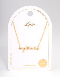 Gold Plated Sagittarius Script Pendant Necklace - link has visual effect only