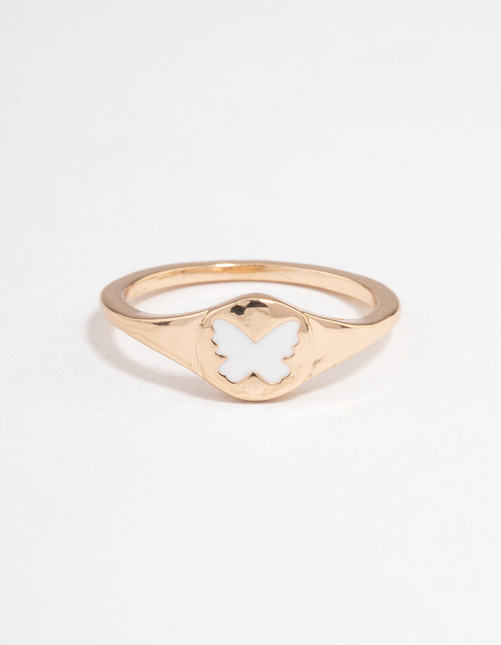 Gold Butterfly Signet Ring