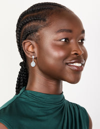Silver Plated Cubic Zirconia Marquise Drop Earrings - link has visual effect only