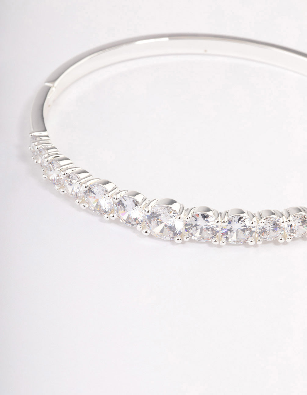 Silver Plated Gradual Cubic Zirconia Bangle