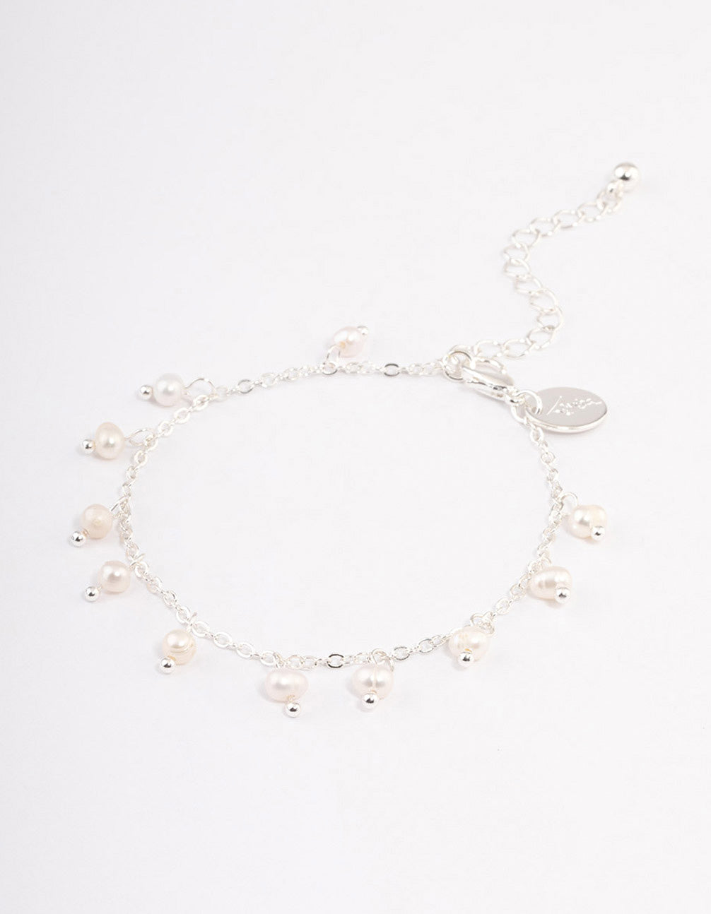 Silver Plated Pearl Droplet Bracelet