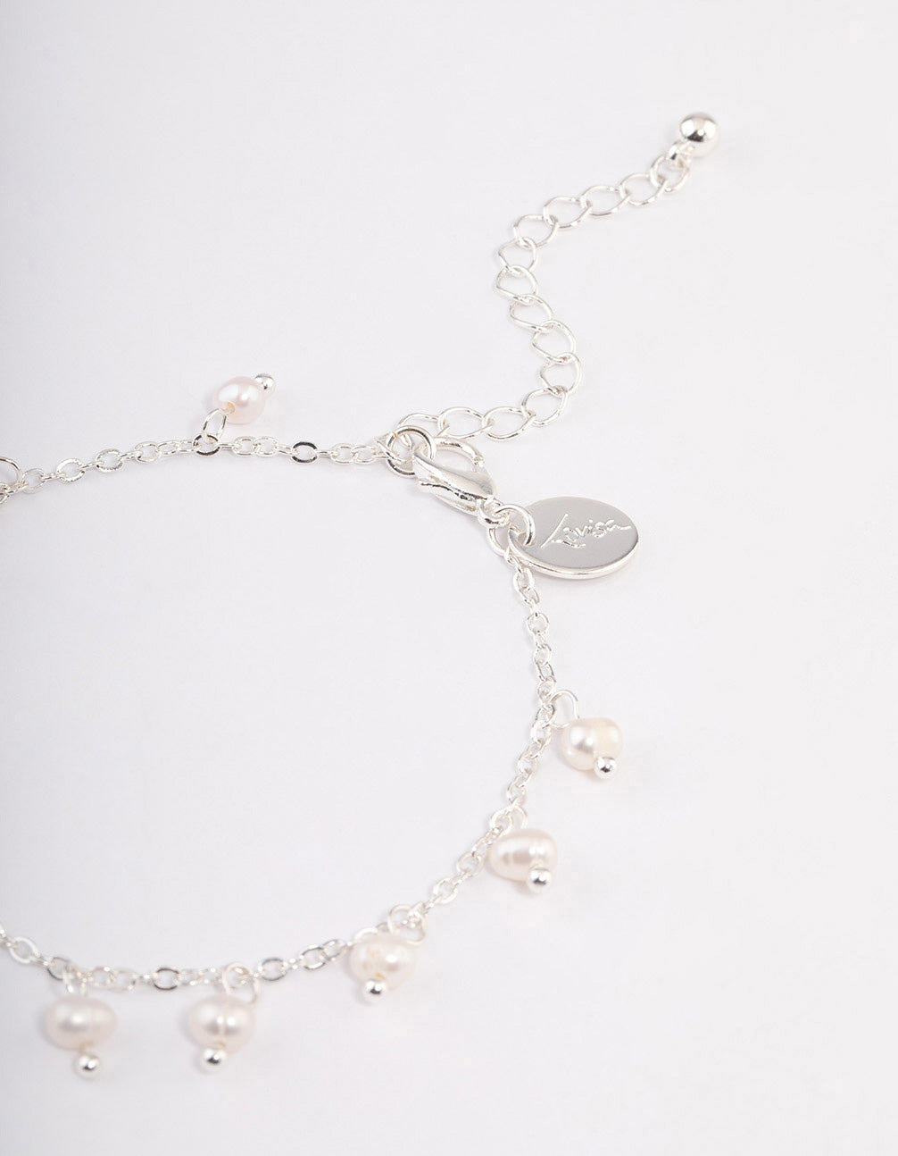 Silver Plated Pearl Droplet Bracelet